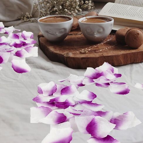 500 Pcs Rose Petals, Artificial Rose Flowers, Silk Rose Petals for Bedroom, Wedding, Confession, Engagement Decorations (500, White) in Saudi Arabia