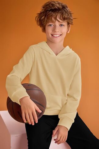 Haloumoning Boys Fashion Hoodies Kids Long Sleeve Hooded Sweatshirts with Kangaroo Pocket 5-14 Years in Saudi Arabia