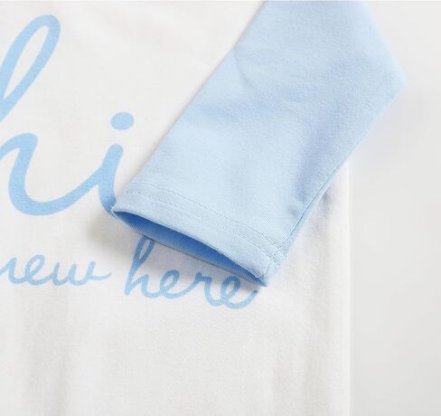 Hi I’m New Here Newborn Outfit, Baby Coming Home Clothes, Cotton Infant Romper Bodysuit Jumpsuit with Hat and Gloves in Saudi Arabia