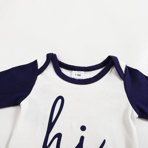 Hi I’m New Here Newborn Outfit, Baby Coming Home Clothes, Cotton Infant Romper Bodysuit Jumpsuit with Hat and Gloves in Saudi Arabia