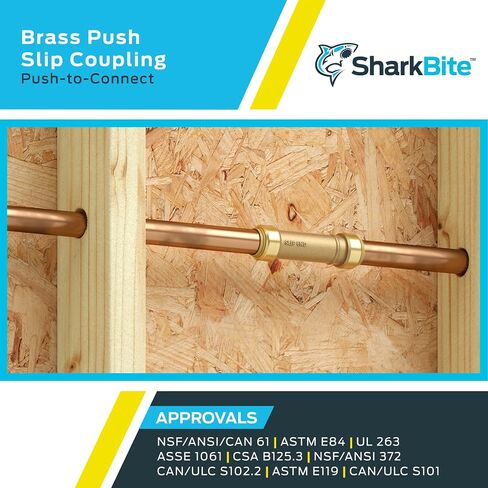 SharkBite 1 Inch Slip Coupling, Push to Connect Brass Plumbing Fitting, PEX Pipe, Copper, CPVC, PE-RT, HDPE, U3020LFA in Saudi Arabia