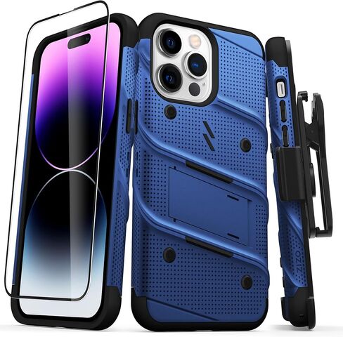 ZIZO Bolt Bundle for iPhone 14 Pro Max (6.7) Case with Screen Protector Kickstand Holster Lanyard - Black in Kuwait