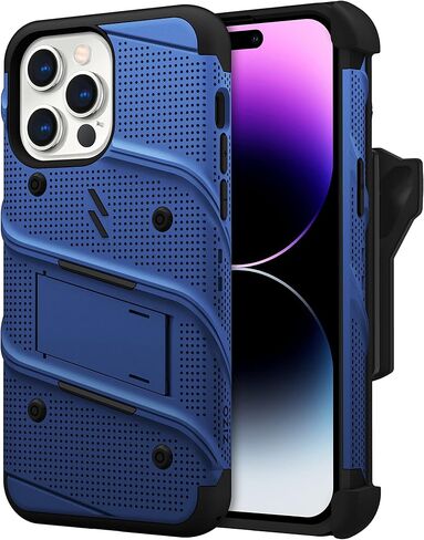 ZIZO Bolt Bundle for iPhone 14 Pro Max (6.7) Case with Screen Protector Kickstand Holster Lanyard - Black in Kuwait
