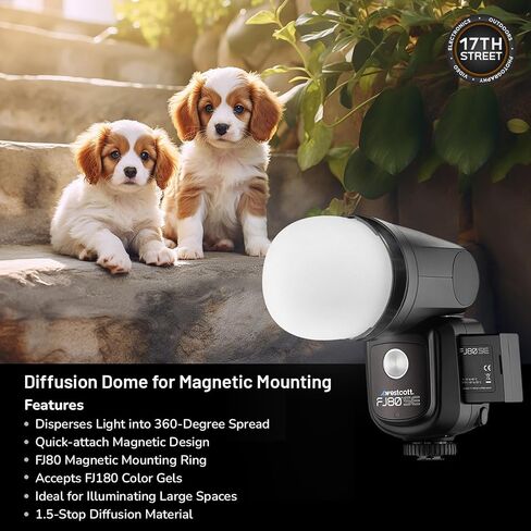Westcott FJ80-SE S Sony 80Ws Speedlight لكاميرات سوني مع شاشة LCD مقاس 2.4 بوصة | 550+ ومضات كاملة الطاقة لكل شحنة مع قبة توزيع للتركيب المغناطيسي ومجموعة قماش تنظيف من الألياف الدقيقة in Saudi Arabia