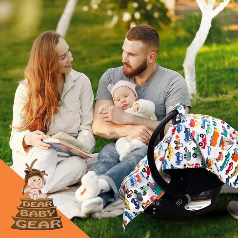 مظلة مقعد السيارة Dear Baby Gear - غطاء مقعد سيارة فاخر للرضع لتوفير أقصى قدر من الحماية والأناقة - قابل للتنفس - مظلة مقعد السيارة - للأطفال - السيارات والشاحنات والمعدات الثقيلة/رمادي ناعم، 40 بوصة × 30 بوصة in Saudi Arabia