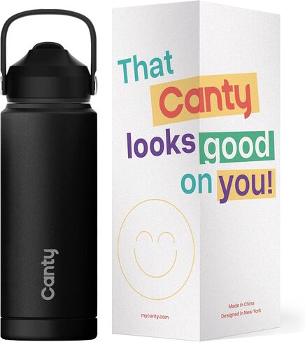 Canty Stainless Steel Water Bottle with Straw, Anti-Slip Base and Giftable Full Colored Box, Great for Travel (Amethyst, 12 Oz) in Saudi Arabia