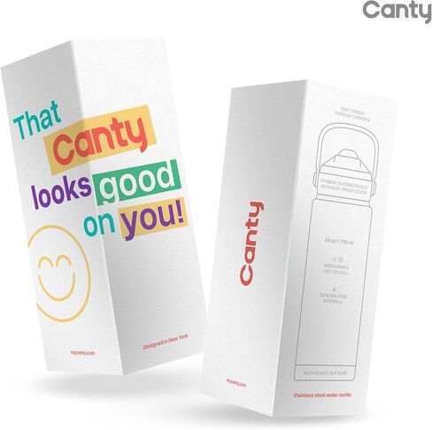 Canty Stainless Steel Water Bottle with Straw, Anti-Slip Base and Giftable Full Colored Box, Great for Travel (Amethyst, 12 Oz) in Saudi Arabia
