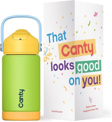Canty Stainless Steel Water Bottle with Straw, Anti-Slip Base and Giftable Full Colored Box, Great for Travel (Amethyst, 12 Oz) in Saudi Arabia