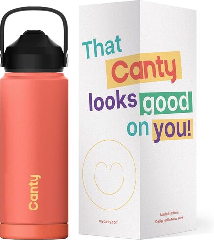Canty Stainless Steel Water Bottle with Straw, Anti-Slip Base and Giftable Full Colored Box, Great for Travel (Amethyst, 12 Oz) in Saudi Arabia