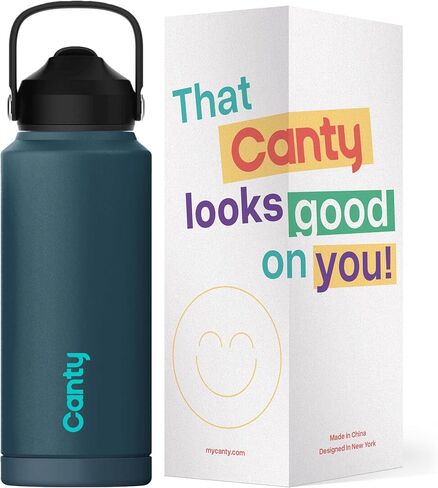 Canty Stainless Steel Water Bottle with Straw, Anti-Slip Base and Giftable Full Colored Box, Great for Travel (Amethyst, 12 Oz) in Saudi Arabia