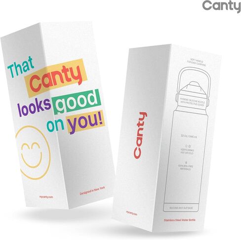Canty Stainless Steel Water Bottle with Straw, Anti-Slip Base and Giftable Full Colored Box, Great for Travel (Amethyst, 12 Oz) in Saudi Arabia