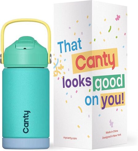 Canty Stainless Steel Water Bottle with Straw, Anti-Slip Base and Giftable Full Colored Box, Great for Travel (Amethyst, 12 Oz) in Saudi Arabia