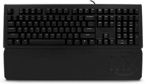 لوحة مفاتيح ميكانيكية سلكية CHERRY MX 1.0 مع مفاتيح MX Red صامتة - مع مسند راحة اليد لتجربة كتابة مريحة وهادئة. الحجم الكامل مع لوحة الأرقام in Kuwait