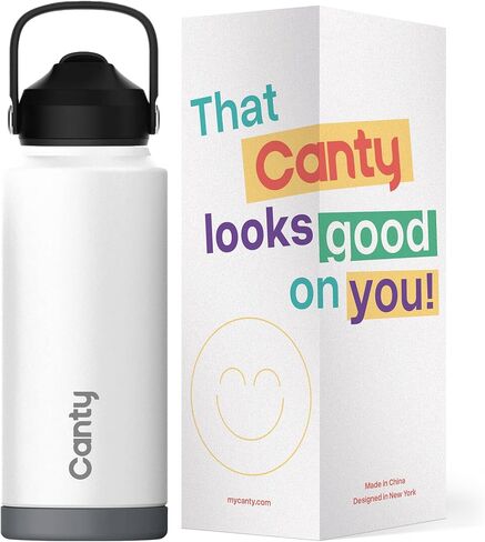 Canty Stainless Steel Water Bottle with Straw, Anti-Slip Base and Giftable Full Colored Box, Great for Travel (Amethyst, 12 Oz) in Saudi Arabia