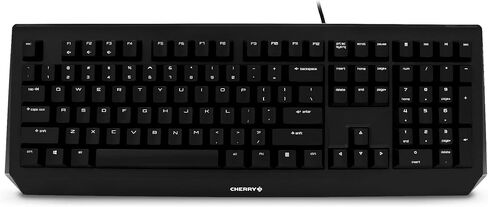 لوحة مفاتيح ميكانيكية سلكية CHERRY MX 1.0 مع مفاتيح MX Red صامتة - مع مسند راحة اليد لتجربة كتابة مريحة وهادئة. الحجم الكامل مع لوحة الأرقام in Kuwait