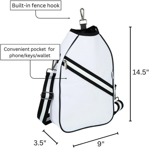 Pickleball Paddle Bag Crossbody style for Women, small pickleball bag with fence hook, lightweight pickleball crossbody bag in Saudi Arabia