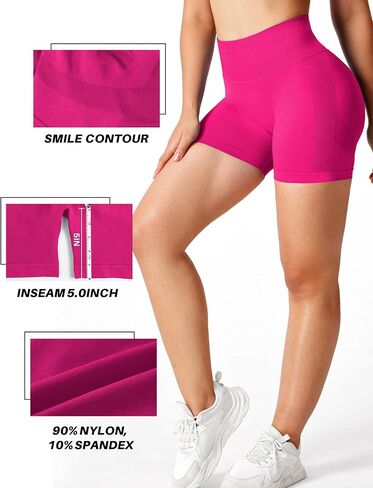 Buauty Womens 5" Scrunch Butt Lifting Shorts Workout Gym High Waisted Tummy Control Seamless Booty Yoga Biker Shorts in Saudi Arabia