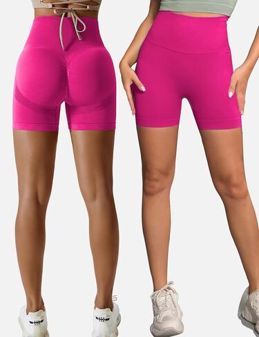 Buauty Womens 5" Scrunch Butt Lifting Shorts Workout Gym High Waisted Tummy Control Seamless Booty Yoga Biker Shorts in Saudi Arabia