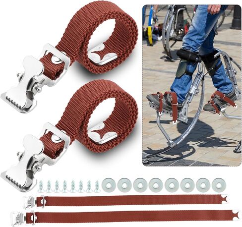 EMVANV 4PCS Drywall Stilts Straps, Adjustable Leg Band Straps Drywall Foot Band Straps Kit with 8 Screws & 8 Spacers, Nylon Leg Fixation Strap Replacement Part for Stilts(Blue) in Kuwait