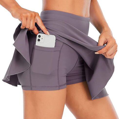 sandbank Women's Pleated Tennis Skirts High Waisted Build in Athletic Golf Sport Running Skorts Skirts with Pocket in Kuwait