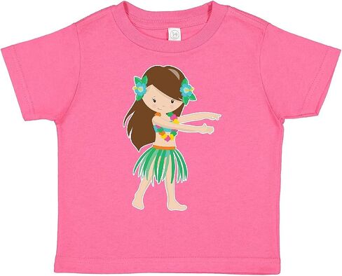 inktastic Brown Haired Hula Girl Toddler T-Shirt in Kuwait