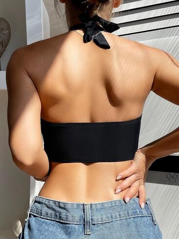 SHENHE Women's Halter Bikini Top Push Up Mesh Swimsuit Bathing Suit Swimwear Tops in Saudi Arabia