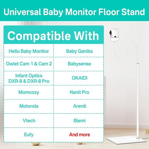Universal Baby Monitor Camera Stand for HelloBaby,Infant Optics DXR-8 & DXR-8Pro, Nanit Pro Momcozy Baby Monitor Stand - Height Adjustable Baby Camera Floor Stand for Eufy, VTech, Owlet and VAVA etc. in Saudi Arabia
