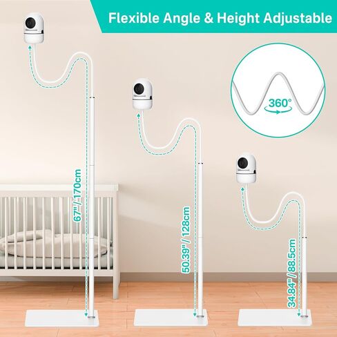 Universal Baby Monitor Camera Stand for HelloBaby,Infant Optics DXR-8 & DXR-8Pro, Nanit Pro Momcozy Baby Monitor Stand - Height Adjustable Baby Camera Floor Stand for Eufy, VTech, Owlet and VAVA etc. in Saudi Arabia