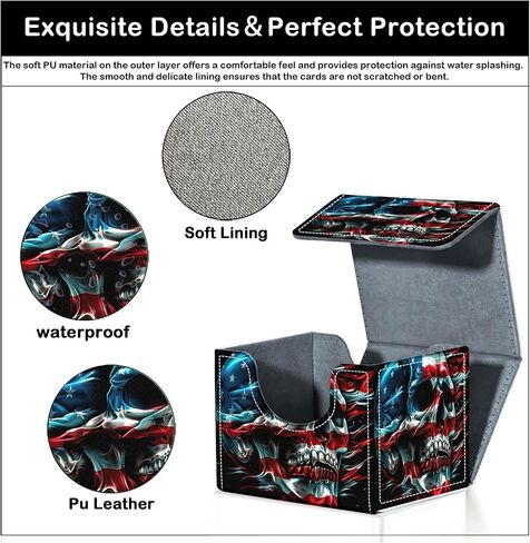 Card Deck Box for MTG Trading Cards with Magnetic Closure,Premium Card Storage Box Case Cover for TCG CCG Magic Cards,Blue Pirate Ship in Kuwait