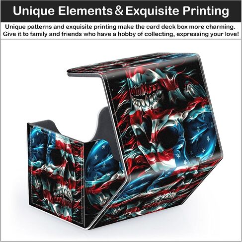 Card Deck Box for MTG Trading Cards with Magnetic Closure,Premium Card Storage Box Case Cover for TCG CCG Magic Cards,Blue Pirate Ship in Kuwait