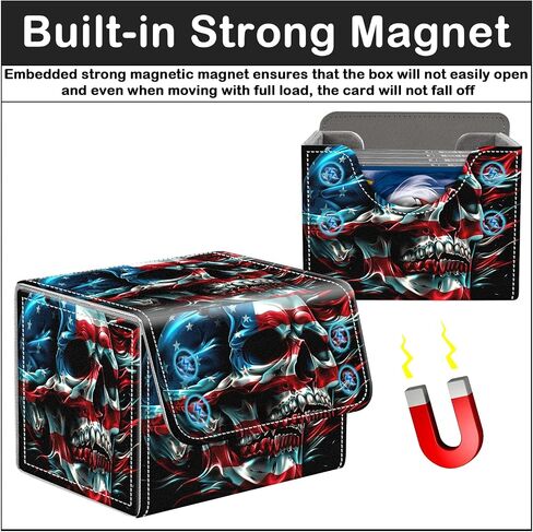 Card Deck Box for MTG Trading Cards with Magnetic Closure,Premium Card Storage Box Case Cover for TCG CCG Magic Cards,Blue Pirate Ship in Kuwait