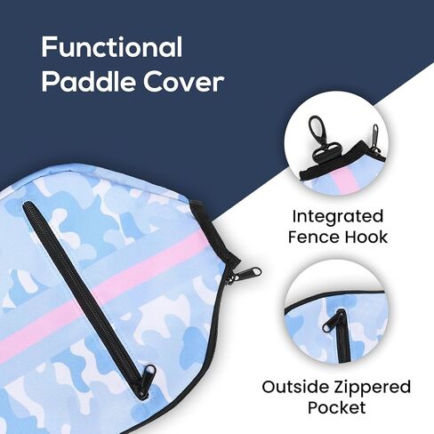 Pickleball Paddle Cover | Protective Paddle Cover with Fence Hook & Zippered Pocket for Accessories | Universal Size Pickleball Paddle Case | Stay in Style with our Paddle Cover in Saudi Arabia