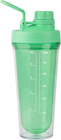 Takeya 24 oz Tritan Plastic Shaker Bottle - Premium BPA Free Protein Shakes Mixer, Leakproof Spout Lid, Shatterproof, Stormy Black in Kuwait