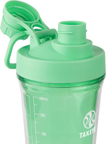 Takeya 24 oz Tritan Plastic Shaker Bottle - Premium BPA Free Protein Shakes Mixer, Leakproof Spout Lid, Shatterproof, Stormy Black in Kuwait