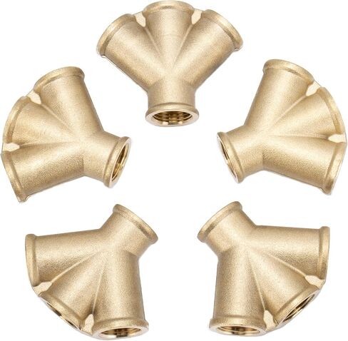 LTWFITTING أنبوب نحاسي أنثى 4 اتجاهات Y تركيب متقاطع 1/2 بوصة NPT وقود هواء ماء (عبوة من 2) in Kuwait