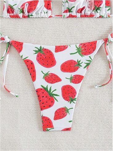 SweatyRocks Women's 2 Piece Triangle Bikini Sets Geo Print Bathing Suits Tie Side Halter Swimsuit in Saudi Arabia