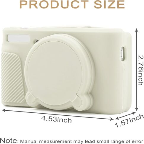 Case for Canon PowerShot SX740 HS Camera,2 Tempered Glass Screen Protectors,1 CameraWrist Strap, Soft Silicone Protective caseskin,Detachable Lens Cap,Slim Fit for SX740 HS SX730-Off White in Saudi Arabia