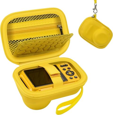 GWCASE Hard Travel Case Compatible with PIXPRO WPZ2 Rugged Water-tight Digital Camera and Accessories, Storage Organizer for SD Memory Card/Replacement Battery -Yellow (Box Only) in Saudi Arabia