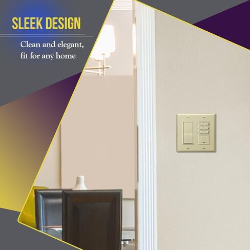 ENERLITES Decorator Light Switch or Receptacle Outlet Wall Plate, Gloss Finish, Size 2-Gang 4.50" x 4.57", Unbreakable Polycarbonate Thermoplastic, UL Listed, 8832-W, White in Saudi Arabia