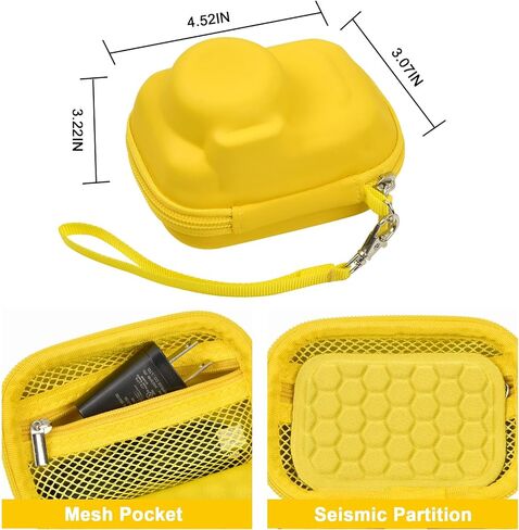 GWCASE Hard Travel Case Compatible with PIXPRO WPZ2 Rugged Water-tight Digital Camera and Accessories, Storage Organizer for SD Memory Card/Replacement Battery -Yellow (Box Only) in Saudi Arabia