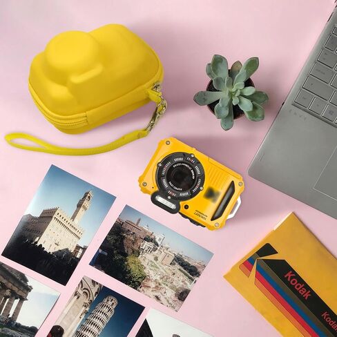 GWCASE Hard Travel Case Compatible with PIXPRO WPZ2 Rugged Water-tight Digital Camera and Accessories, Storage Organizer for SD Memory Card/Replacement Battery -Yellow (Box Only) in Saudi Arabia