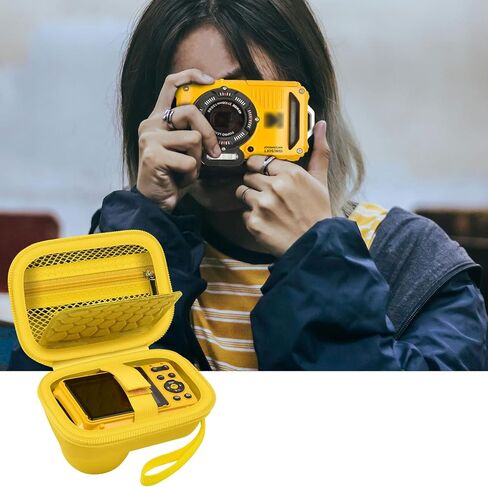 GWCASE Hard Travel Case Compatible with PIXPRO WPZ2 Rugged Water-tight Digital Camera and Accessories, Storage Organizer for SD Memory Card/Replacement Battery -Yellow (Box Only) in Saudi Arabia