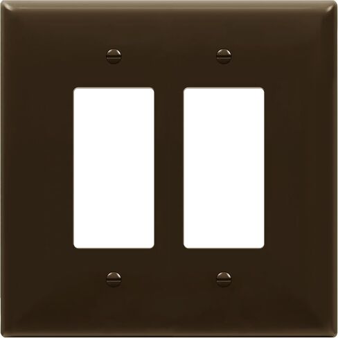 ENERLITES Decorator Light Switch or Receptacle Outlet Wall Plate, Gloss Finish, Size 2-Gang 4.50" x 4.57", Unbreakable Polycarbonate Thermoplastic, UL Listed, 8832-W, White in Saudi Arabia