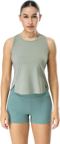 icyzone High Neck Workout Tank Tops for Women, Quick Dry Gym Athletic Yoga Exercise Running Sports Shirts in Kuwait