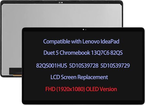 13.3" LCD Screen Replacement Compatible with Lenovo IdeaPad Duet 5 Chromebook 13Q7C6 82QS 82QS001HUS 5D10S39728 5D10S39729 FHD OLED IPS LCD Display Touch Screen Digitizer Assembly in Kuwait