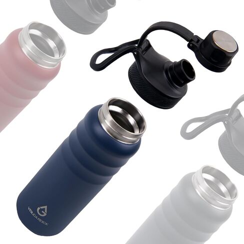 Insulated Sports Water Bottle with Straw Lid Dustproof, 3 Lids, 24/32/40/64 oz Dishwasher Safe & BPA Free Double Wall Stainless Steel Water bottle, Leakproof & Sweat Free -40 Oz Brick Red in Saudi Arabia