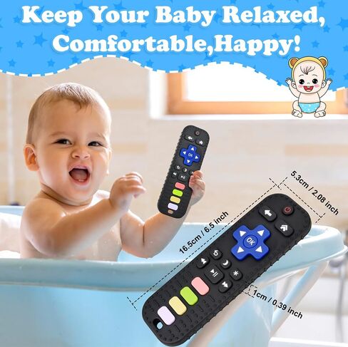 Baby TV Remote Control Toy, Teether Toys for Baby 6-24 Months, Infant Music Toy with Sound, Melody and 3 Language English/French/Spanish, Early Development Toys for Toddlers 6 12 18 Month in Saudi Arabia