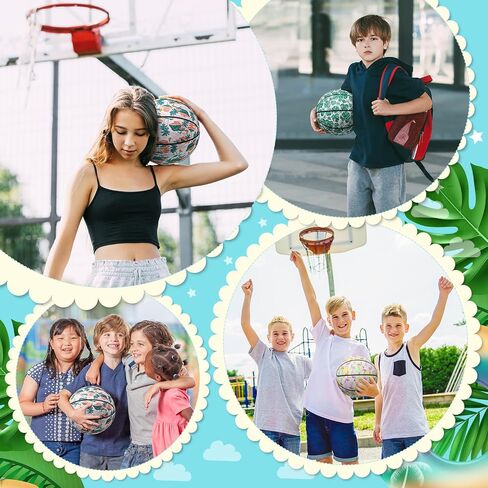 3 Pcs Kid Basketball Youth Basketball Size 5 (27.5") Leather Basketball Kid Youth Adult Basketball Colorful Pattern Indoor Outdoor Basketball Game for Boy Girl Women Men in Saudi Arabia