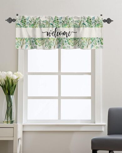 Natural Flowers Blooming Yellow Sunflowers Window Valance Rod Pocket Panel for Kitchen Bedroom Windows Vintage Farm Barn Door Planks Valances Short Curtain Bathroom Treatment Drapes in Kuwait