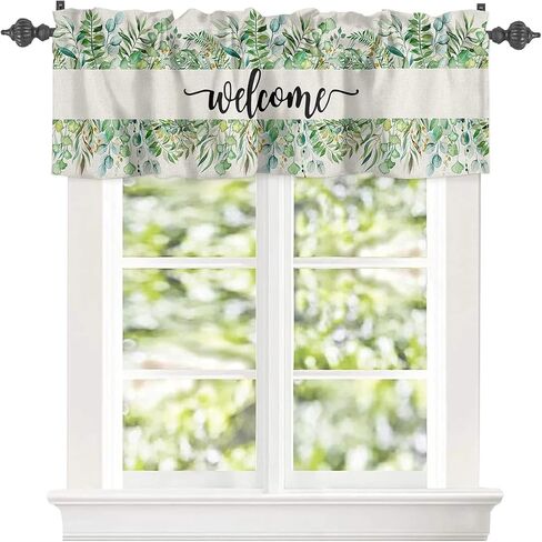 Natural Flowers Blooming Yellow Sunflowers Window Valance Rod Pocket Panel for Kitchen Bedroom Windows Vintage Farm Barn Door Planks Valances Short Curtain Bathroom Treatment Drapes in Kuwait